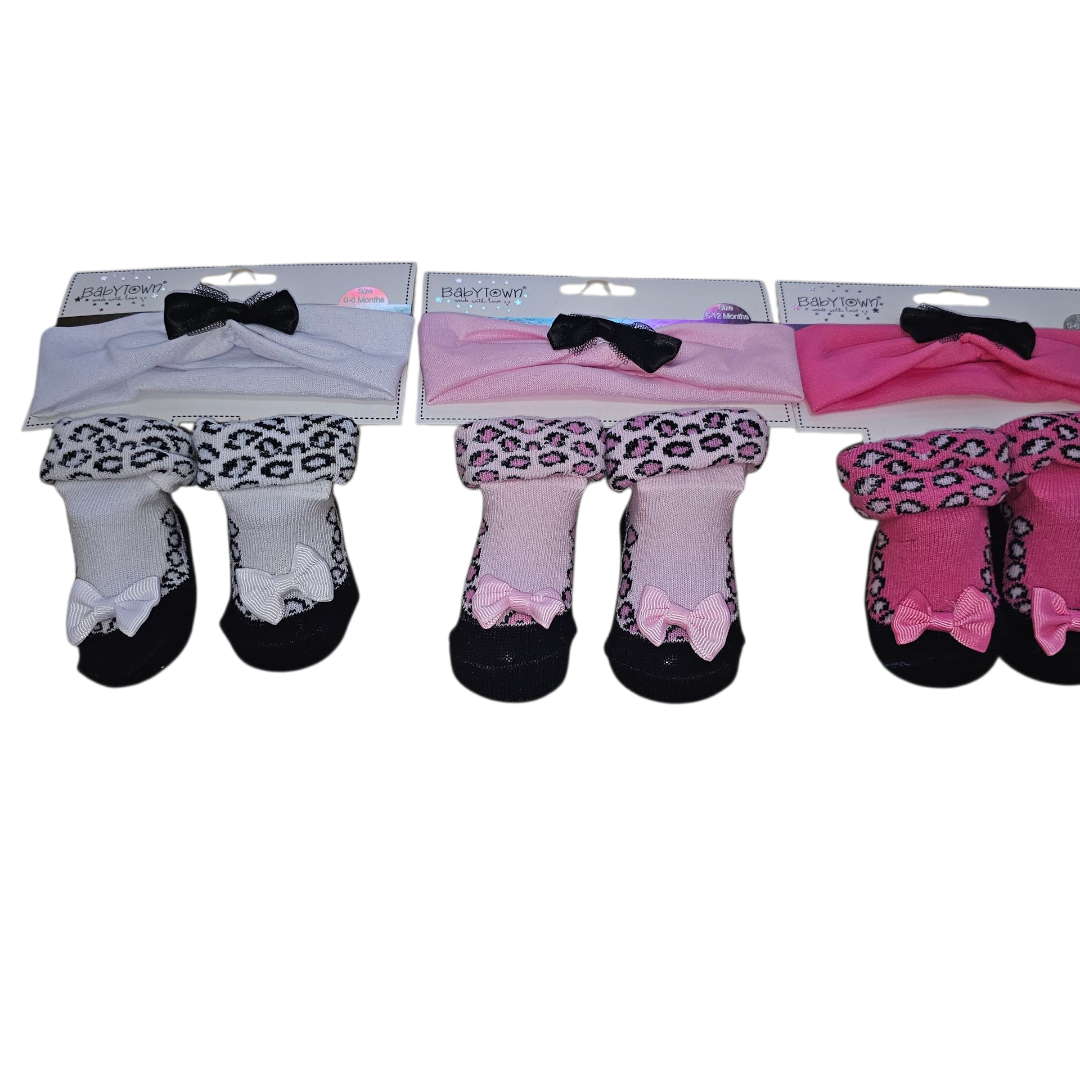 Socks & Head Band Set: White