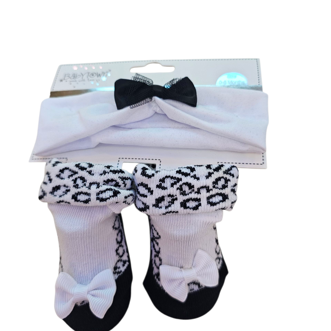 Socks & Head Band Set: White