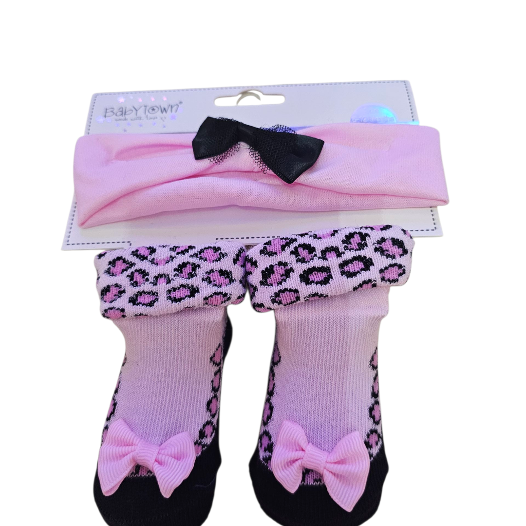 Pink Sock & Head Band Set